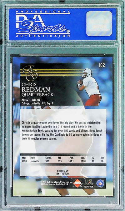 2000 Collector'S Edge Graded #102 Chris Redman Brilliant PSA 9