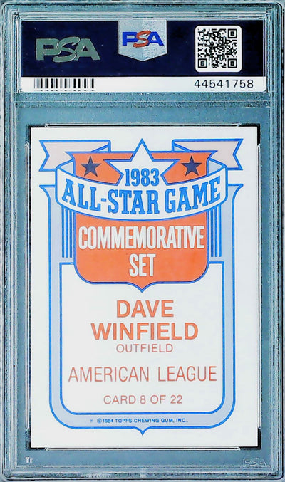 1984 Topps All-Star Glossy Set Of 22 #8 Dave Winfield Glossy Set Of 22 PSA 8