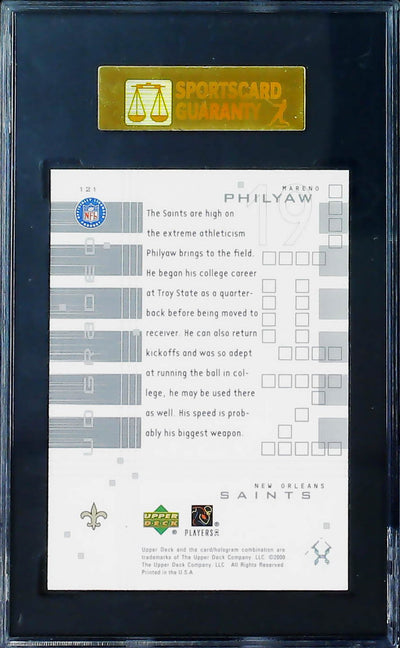 2000 UD Graded #121 Mareno Philyaw SGC 8.5 0850/1325