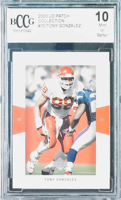 2003 UD Patch Collection #70 Tony Gonzalez BCCG 10.0