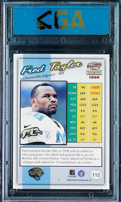 1999 Pacific Paramount #112 Fred Taylor HoloSilver CGA 10 #85/99