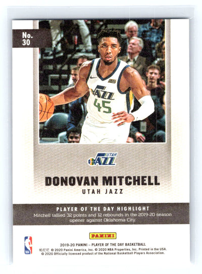 2019-20 Panini Player of the Day #30 Donovan Mitchell Silver