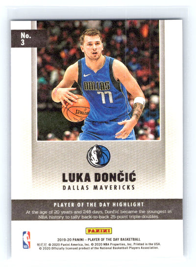 2019-20 Panini Player of the Day #3 Luka Doncic Silver