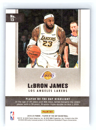 2019-20 Panini Player of the Day #13 LeBron James Silver