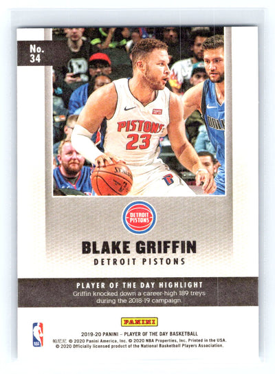 2019-20 Panini Player of the Day #34 Blake Griffin Silver