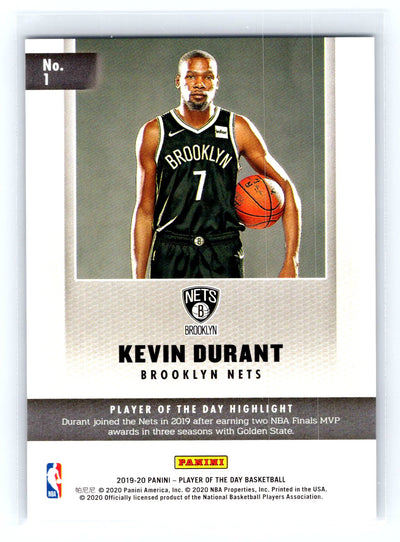 2019-20 Panini Player of the Day #1 Kevin Durant Rapture 60/99