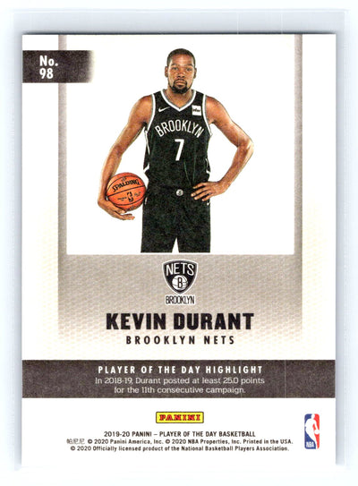 2019-20 Panini Player of the Day #98 Kevin Durant Silver