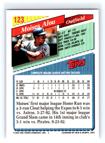 1993 Topps #123 Moises Alou