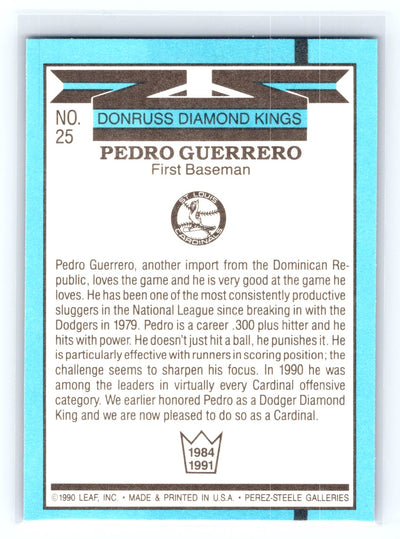 1991 Donruss #25b Pedro Guerrero