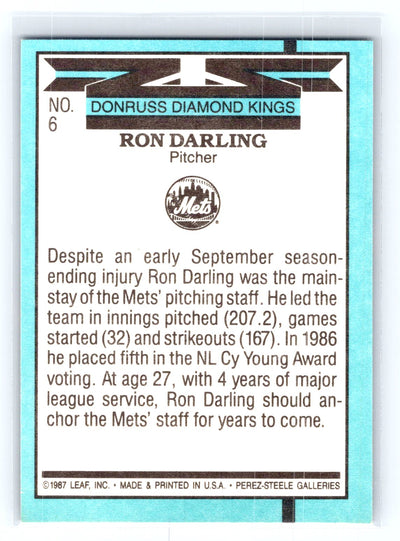 1988 Donruss #6c Ron Darling