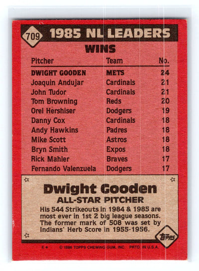1986 Topps #709 Dwight Gooden