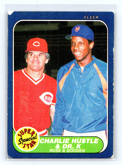 1986 Fleer #638 Charlie Hustle & Dr. K (Pete Rose / Dwight Gooden)
