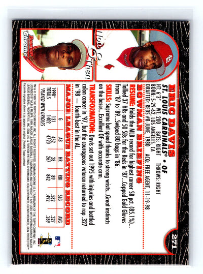 1999 Bowman Chrome #271 Eric Davis
