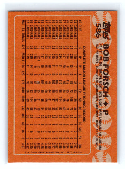 1988 Topps #586 Bob Forsch