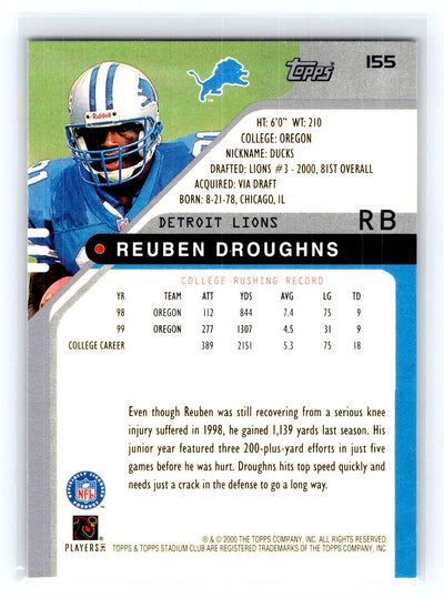 2000 Stadium Club #155 Reuben Droughns