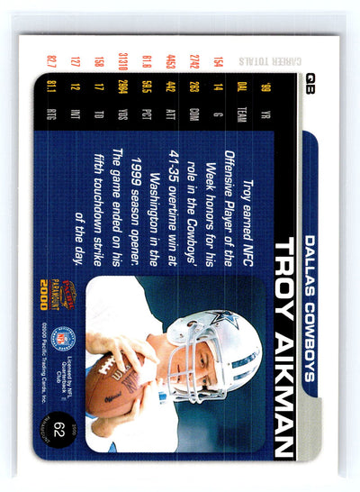 2000 Pacific Paramount #62 Troy Aikman