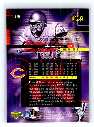 1999 UD Ionix #EF5 Cade McNown Electric Forces