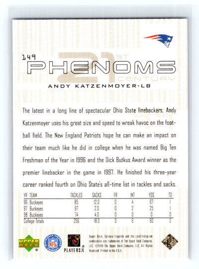 1999 Upper Deck Century Legends #149 Andy Katzenmoyer