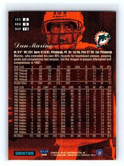 1998 Flair Showcase #13 Dan Marino