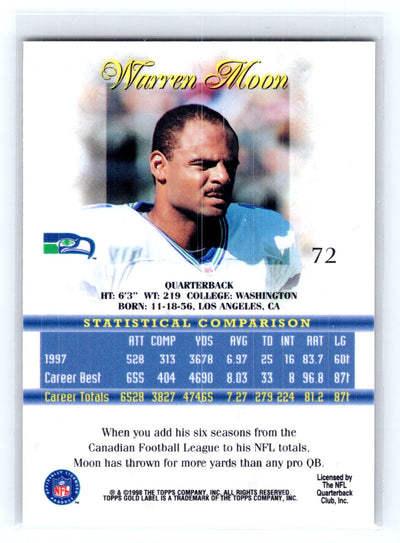 1998 Topps Gold Label #72 Warren Moon