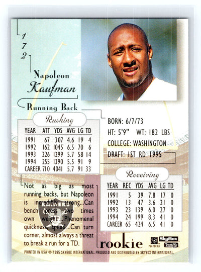 1995 SkyBox Premium #172 Napoleon Kaufman