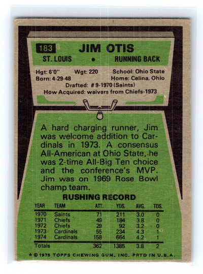 1975 Topps #183 Jim Otis
