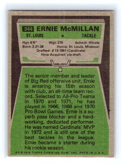 1975 Topps #344 Ernie McMillan