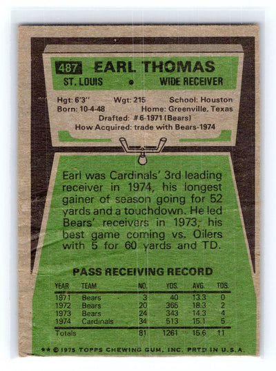 1975 Topps #487 Earl Thomas