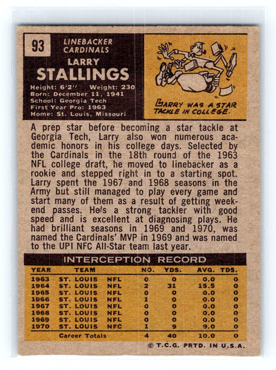 1971 Topps #93 Larry Stallings