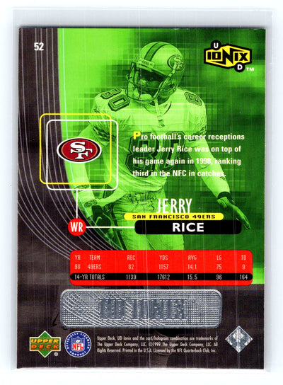 1999 UD Ionix #52 Jerry Rice