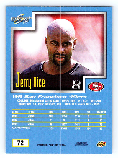 1999 Score #72 Jerry Rice