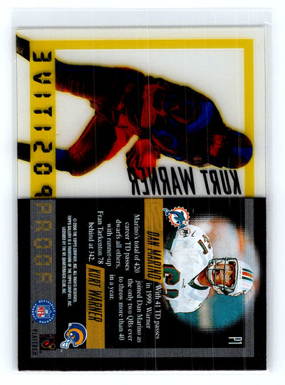 2000 Topps Gallery #P1 Dan Marino / Kurt Warner Proof Positive