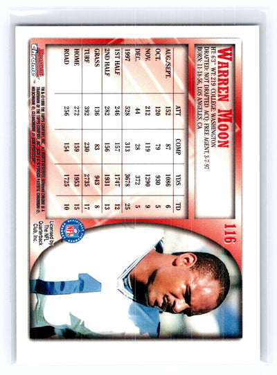 1998 Bowman Chrome #116 Warren Moon