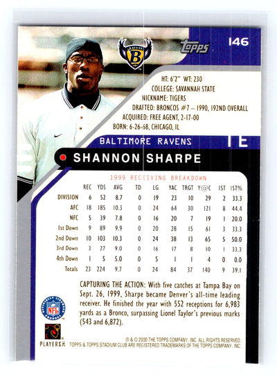 2000 Stadium Club #146 Shannon Sharpe
