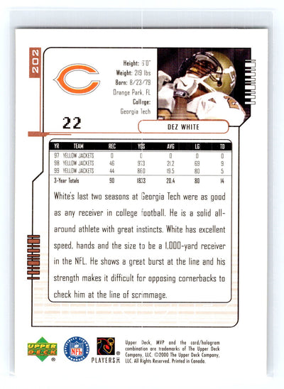 2000 Upper Deck MVP #202 Dez White