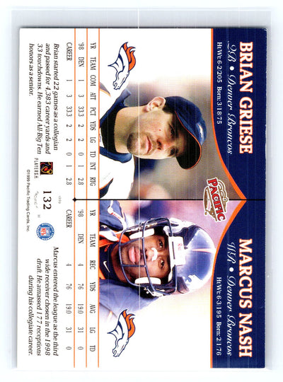 1999 Pacific #132 Brian Griese / Marcus Nash