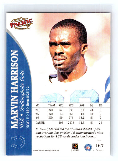 1999 Pacific #167 Marvin Harrison