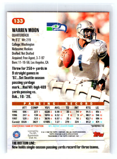 1998 Stadium Club #133 Warren Moon