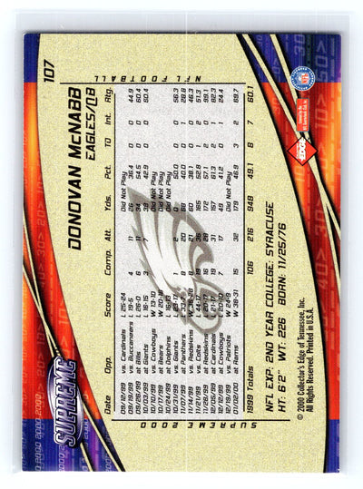 2000 Collector's Edge Supreme #107 Donovan McNabb