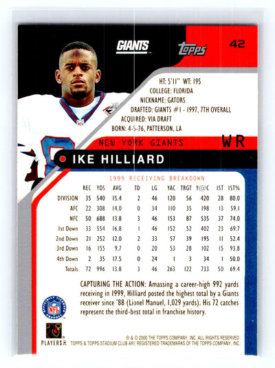 2000 Stadium Club #42 Ike Hilliard