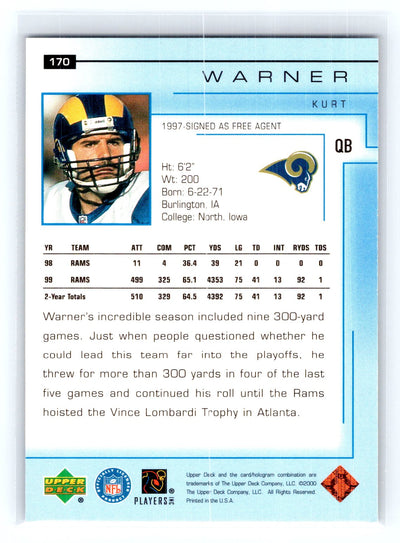 2000 Upper Deck #170 Kurt Warner
