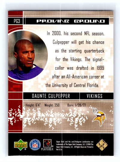 2000 Upper Deck #PG3 Daunte Culpepper Proving Ground