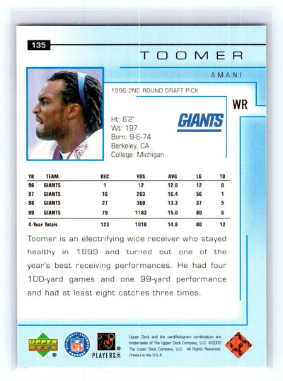 2000 Upper Deck #135 Amani Toomer