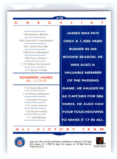 2000 Upper Deck Victory #218 Edgerrin James