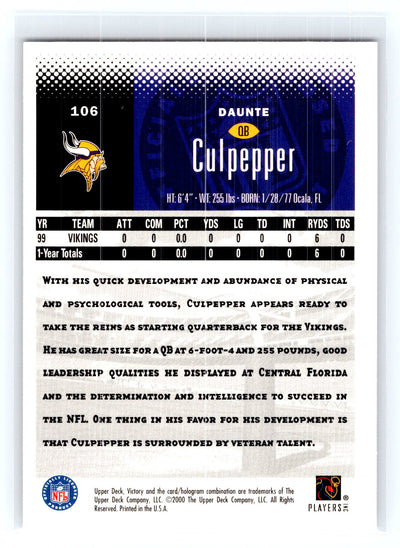 2000 Upper Deck Victory #106 Daunte Culpepper