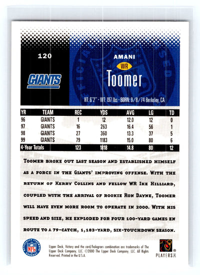 2000 Upper Deck Victory #120 Amani Toomer