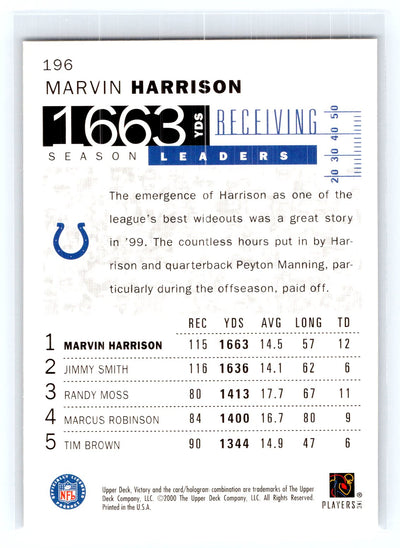 2000 Upper Deck Victory #196 Marvin Harrison
