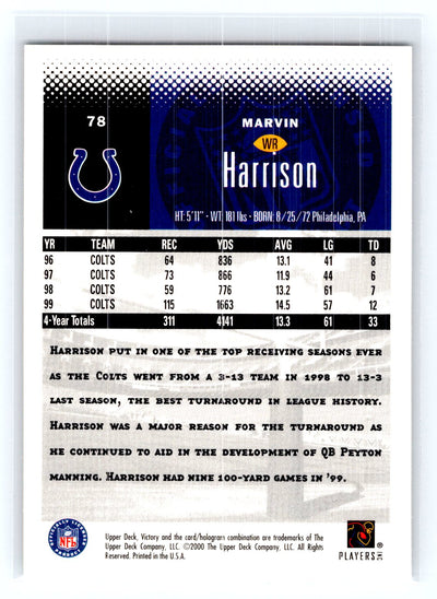 2000 Upper Deck Victory #78 Marvin Harrison
