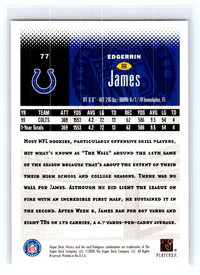 2000 Upper Deck Victory #77 Edgerrin James