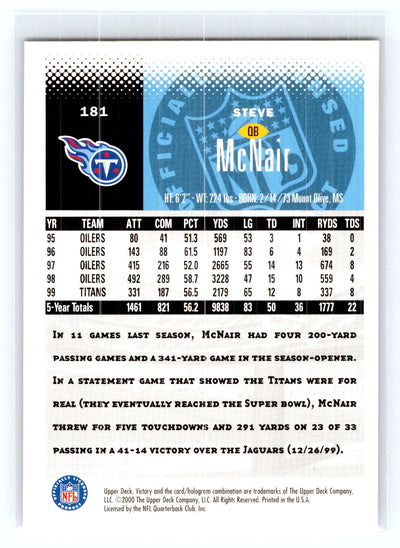2000 Upper Deck Victory #181 Steve McNair